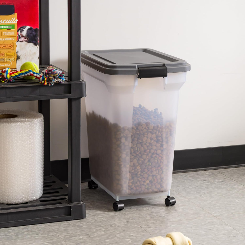 USA Dog Food Storage Container, Up to 40 lbs, Dark Gray, Made in USA