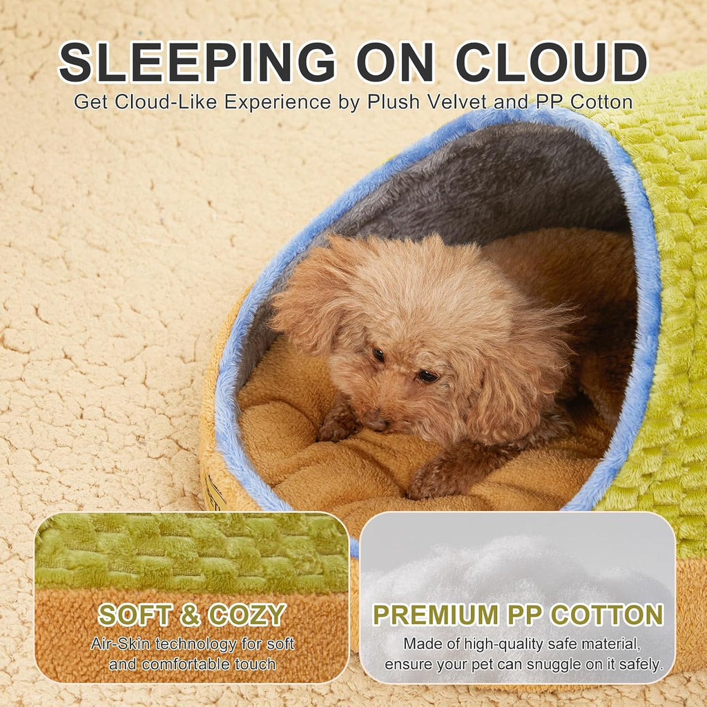 Cute Cat Beds for Indoor Cats, Cat Cave Bed for Kittens, Hideaway Cat House