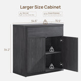 Buffet Cabinet with Storage - Accent Fluted Storage Cabinet with 6 Doors & 3 Drawers Sideboard Credenza Buffet Table