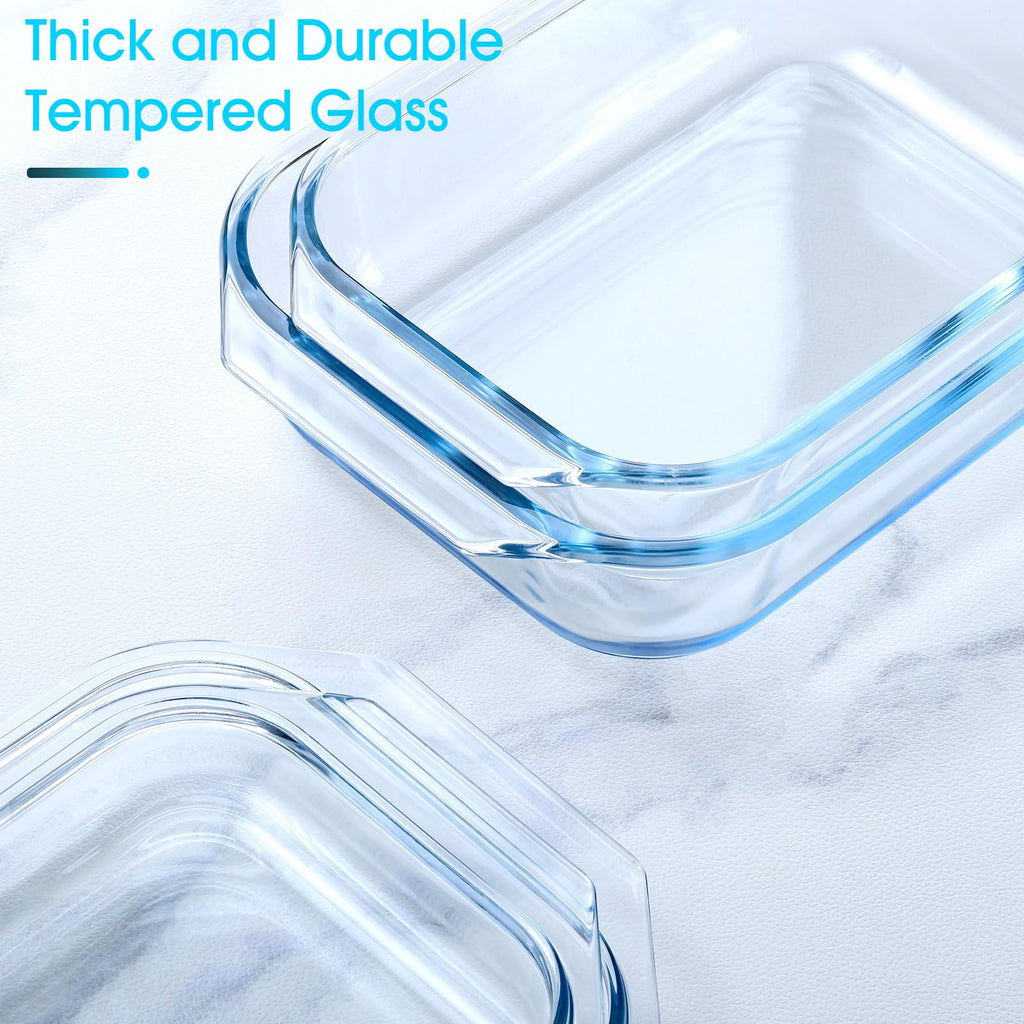 1.4QT Small Glass Casserole Dish With Lid, 8.5×6.1in Rectangular Casserole Dish for Oven