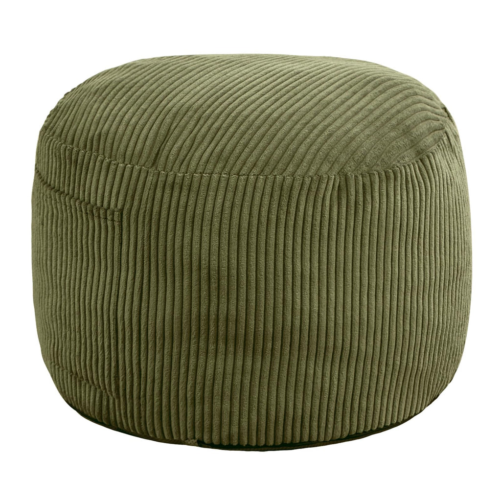 Round Stuffed Pouf Ottoman (Green, 26" D x 26" W x 18" H)