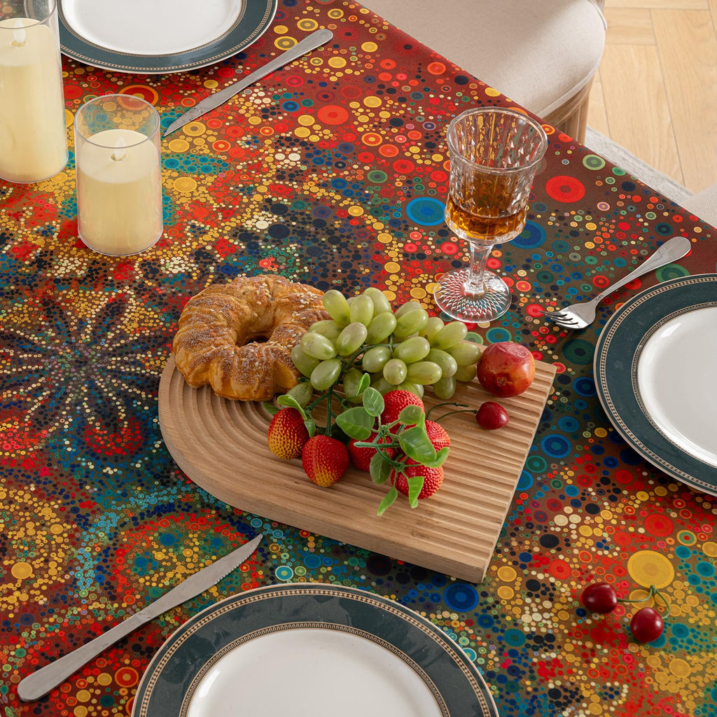 Bohemian Geometric Waterproof Rectangle Table Cloth 60x102inch