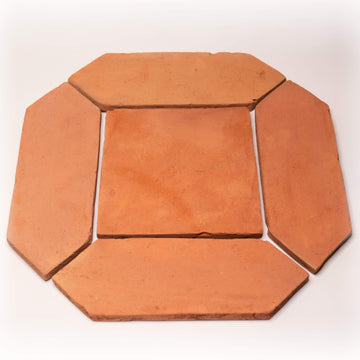 Natural Terracotta Picket + Square (2 Piece Pattern), Orange (Model: TCB02-03)
