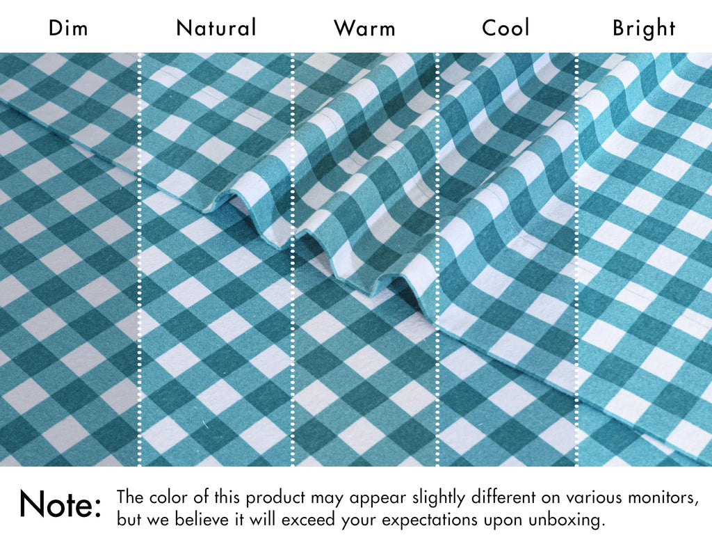 100% Cotton Flannel Sheets King Size, 4 PCs, Cabin Plaid