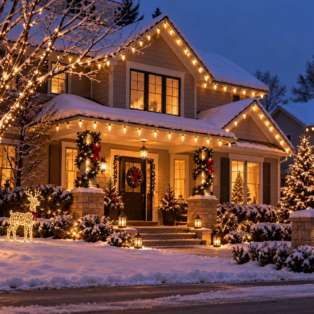 Magnetic C9 Christmas Lights Strawberry LED Bulb, 100 ft, Warm White