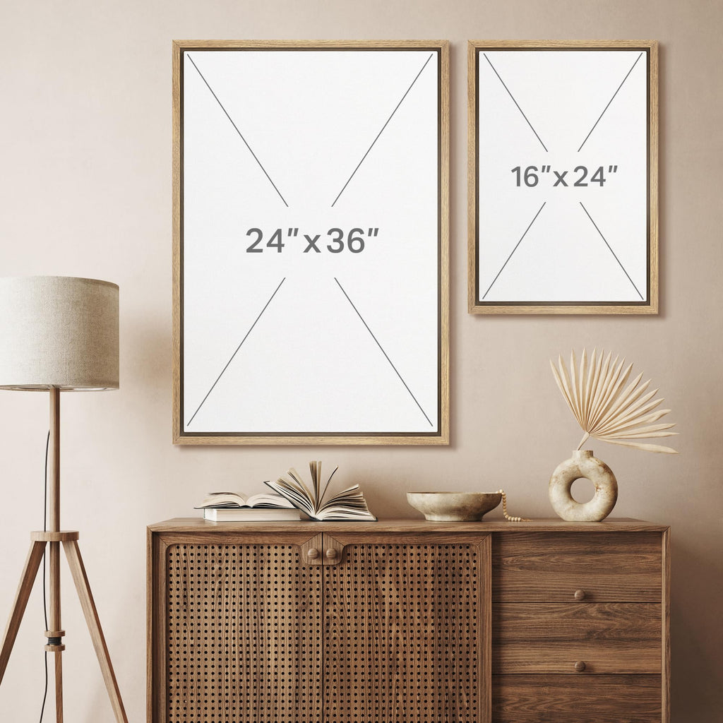 Framed Canvas Print Wall Art Set Soft Blush Pink Coastal Illustrations Modern Art Relax/Calm - 24"x36"x3 NATURAL