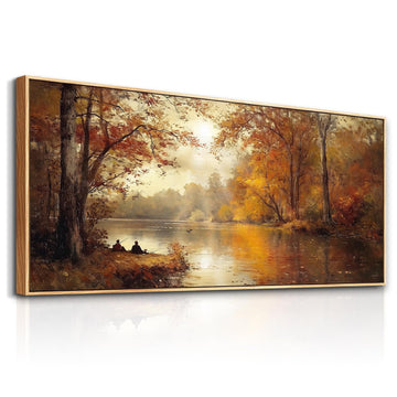 Canvas Wall Art Large Wall Decor Modern Bedroom Decorations Saffron Yellow Tree Landscape Pictures Forest Paintings