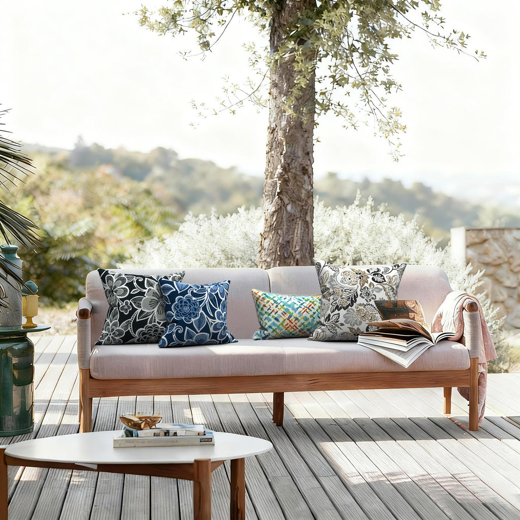 Outdoor/Indoor Throw Pillows, Decorative Throw Pillows with Inserts, 18"x18" Square Pillows for Bed, Couch, Sofa and