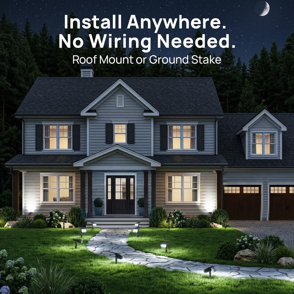 Solar Spot Lights Outdoor Waterproof, Landscape Solar Spotlights