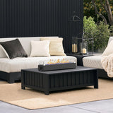 36-inch Table Top Propane Fire Pit, 40,000 BTU Tabletop Firepit for Patio, Outdoor Portable Rectangular Fire Bowl w/Wind Glass Shield, Glass Rocks - Image 6