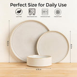 Ceramic Dinnerware Sets, Handmade Reactive Glaze Stoneware Plates and Bowls Sets,Highly Chip and Crack Resistant |