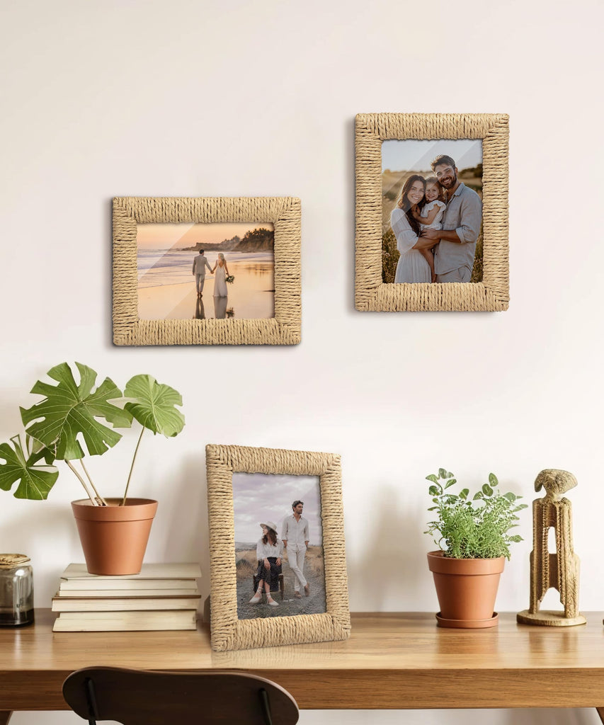 Boho 5x7 Picture Frame Rattan Photo Frame
