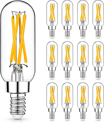 12 Pack E12 LED Edison Bulbs, 4W Dimmable T6, 2700K Warm White