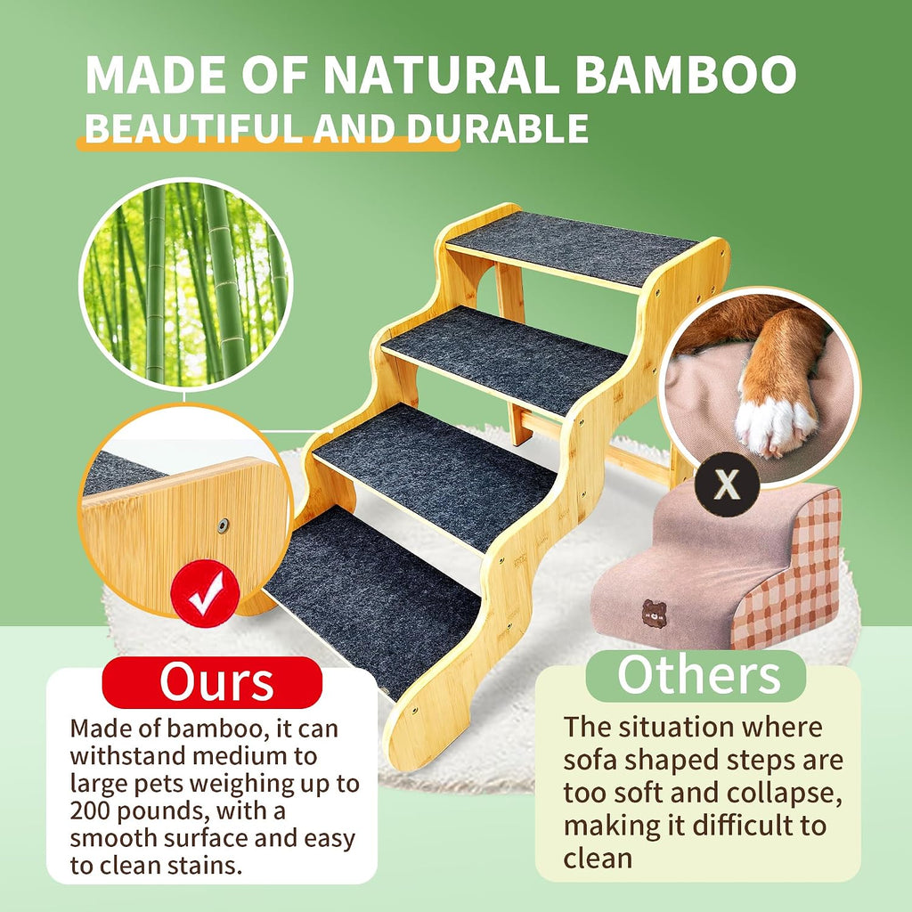 Dog Stairs for Large & Older Dogs, 4-Steps, 20" High, Supports Up to 160 LB