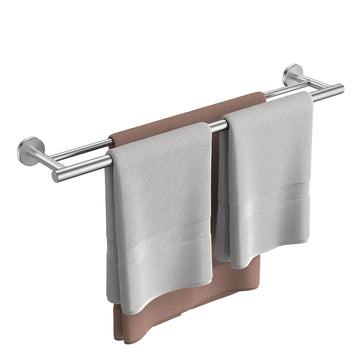Double Towel Bar 24" Towel Racks Wall Brushed Nickel