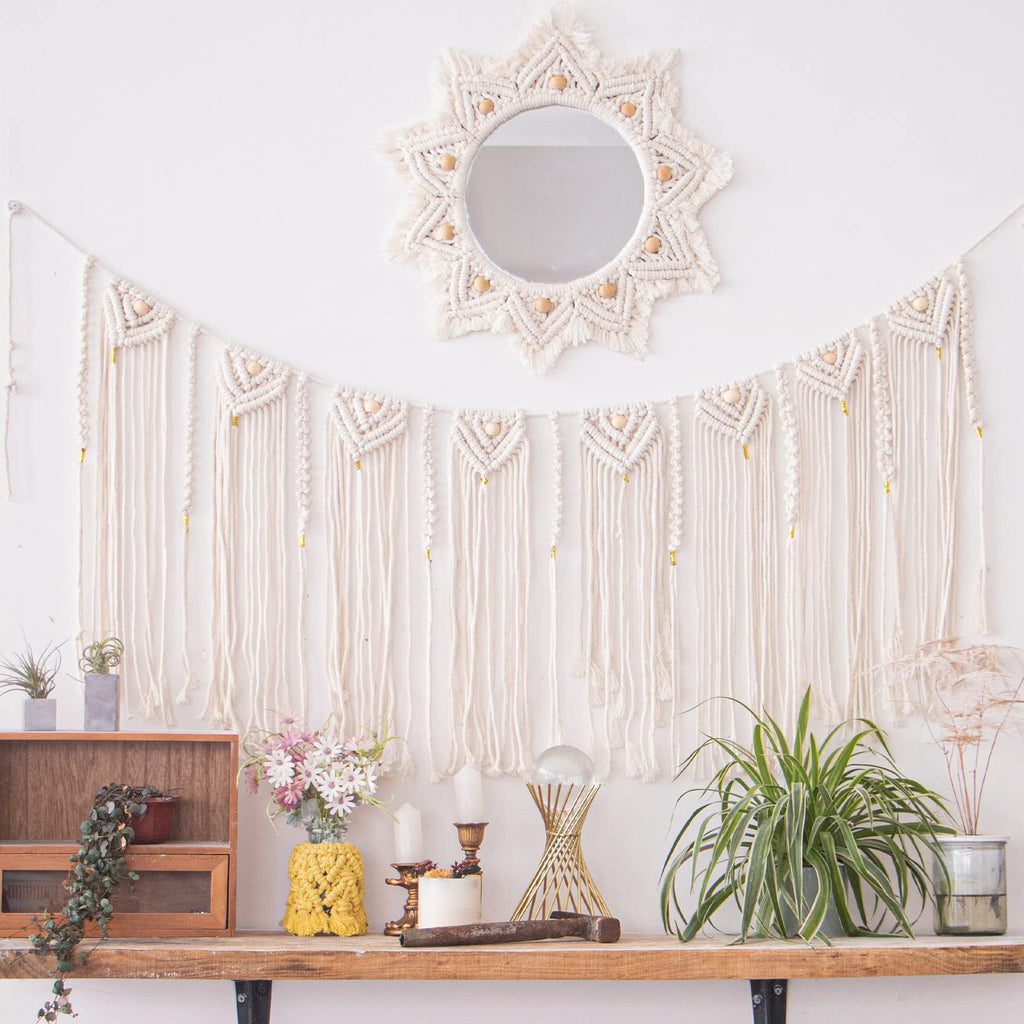 Macrame Wall Hanging Boho Tapestry Banner Garland Decor