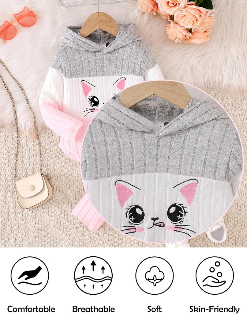Toddler Baby Girl Clothes Fall Winter Outfits Long Sleeves Hoodie Top Sweatpants Set Sweatsuit 2Pcs
