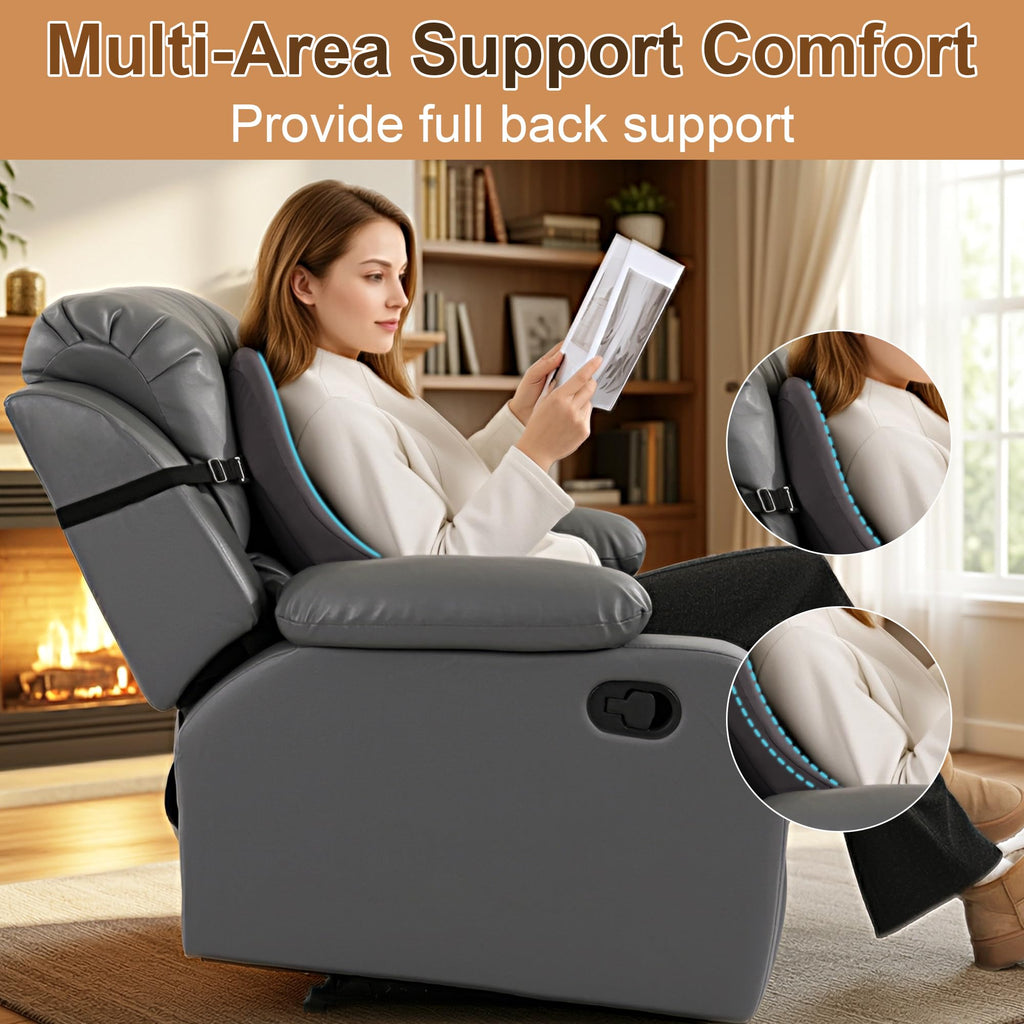Extra Long Lumbar Support Pillow for Recliner Chair, 50D Molded Memory Foam Back Support Cushion with Full Back