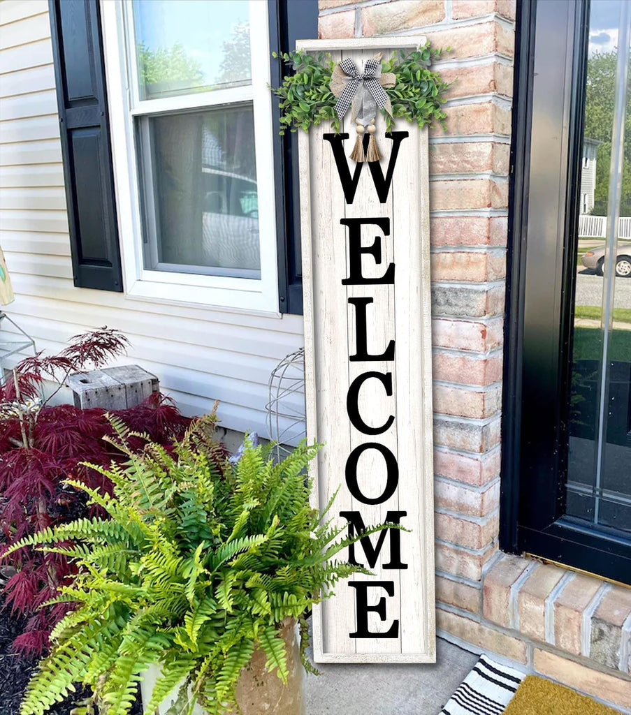 Outdoor Welcome Sign, 45"×9", White