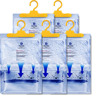 5 Packs [Net 7 Oz/Pack] Moisture Absorbers Dehumidifiers for Home Dehumidifier for Basement for Bedroom Small
