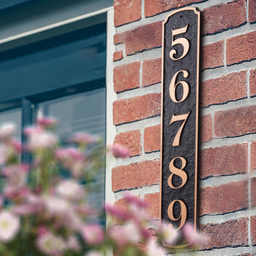 Customizable House Number Sign - Address Plaque for Outdoor/Indoor Use, Apartment, Office, Mailbox, Vertical or