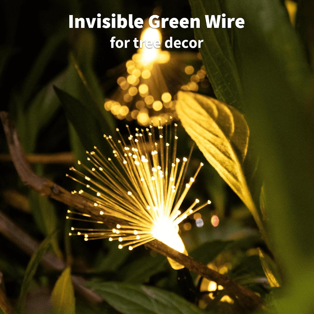 33FT Fiber Optic Fairy Lights 60 LED Starburst Firework String Lights Green Wire Christmas Lights for Indoor Outdoor