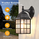 2-Pack Dusk to Dawn Outdoor Wall Lights, Sensor Exterior Light Fixtures, Porch Lights, Black Waterproof Wall Sconces