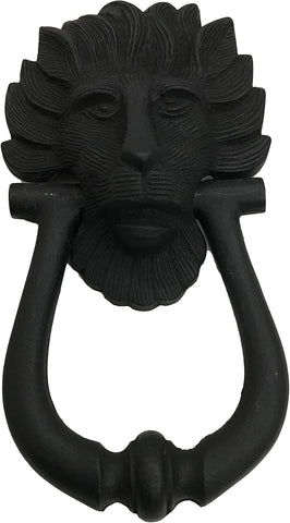 7.5" - Flaming Mane Lion - BB-269 - Door Knocker - Cast iron with black finish. Classic door Knocker-BB-269 (2)