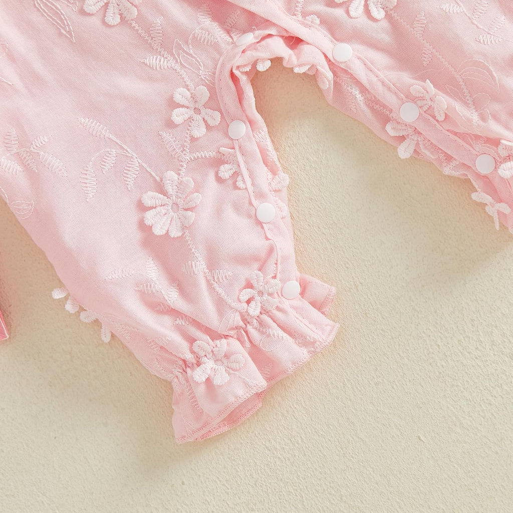 Newborn Girl Clothes Baby Ruffle Wrap Kimono Romper