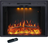 35.63” W 27.5" H Electric Fireplace Insert with Low/High Temperature Settings