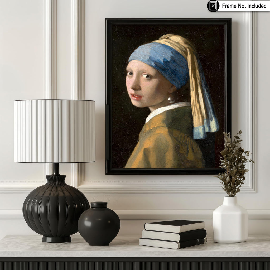 Master Vintage Illustration Poster - Retro Impressionism Print - Gift for Artist, Friend - Girl with the Pearl