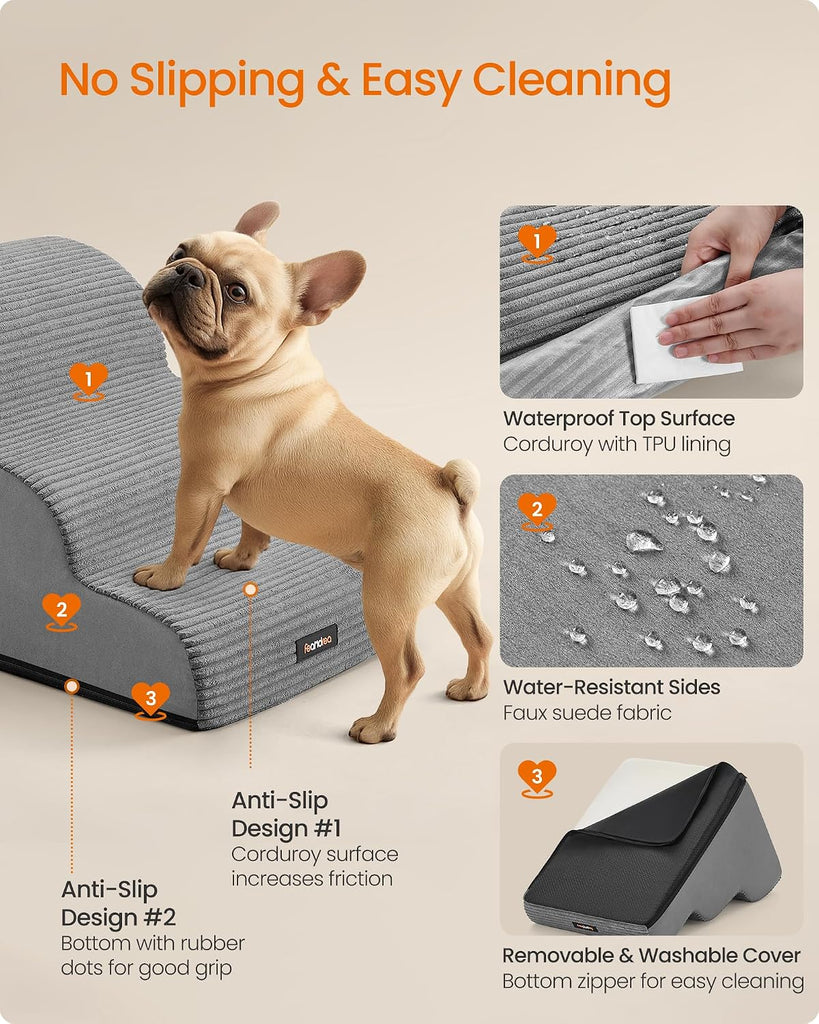 3-Step Dog Stairs, Waterproof, Anti-Slip, Gentle Slope