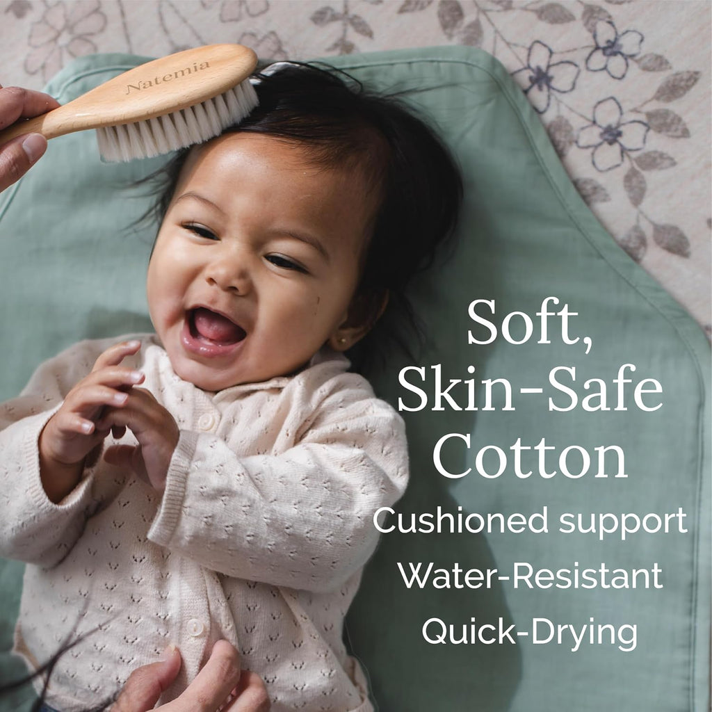 Portable Diaper Changing Pad - Rollable, Portable Changing Pad for Diaper Bag & Travel - OEKO-TEX Cotton Exterior