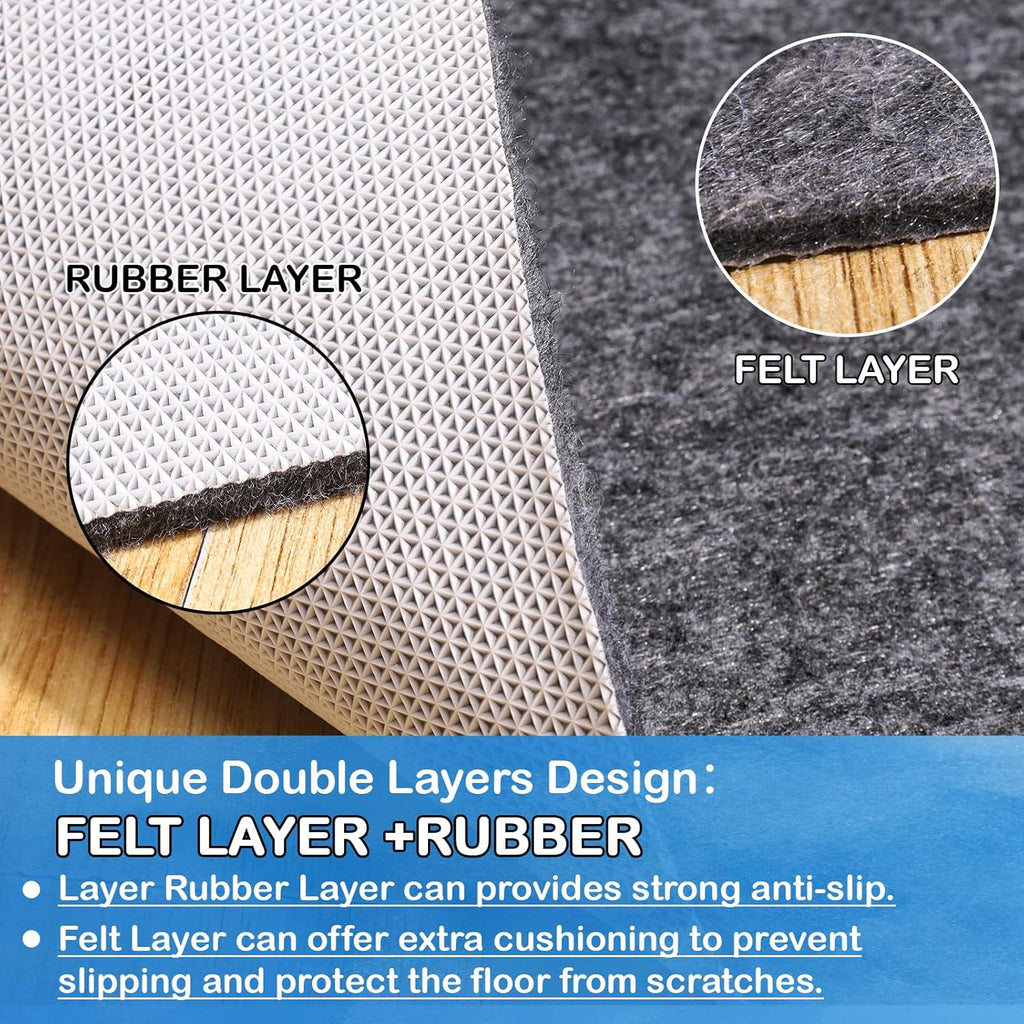 Non-Slip Rug Pads 9 x 12 ft, 100% Waterproof Extra Large Area Rugs Non Skid Rug Pad for All Floors and Finishes