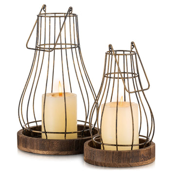 Lantern Rustic Farmhouse Decor, Set of 2