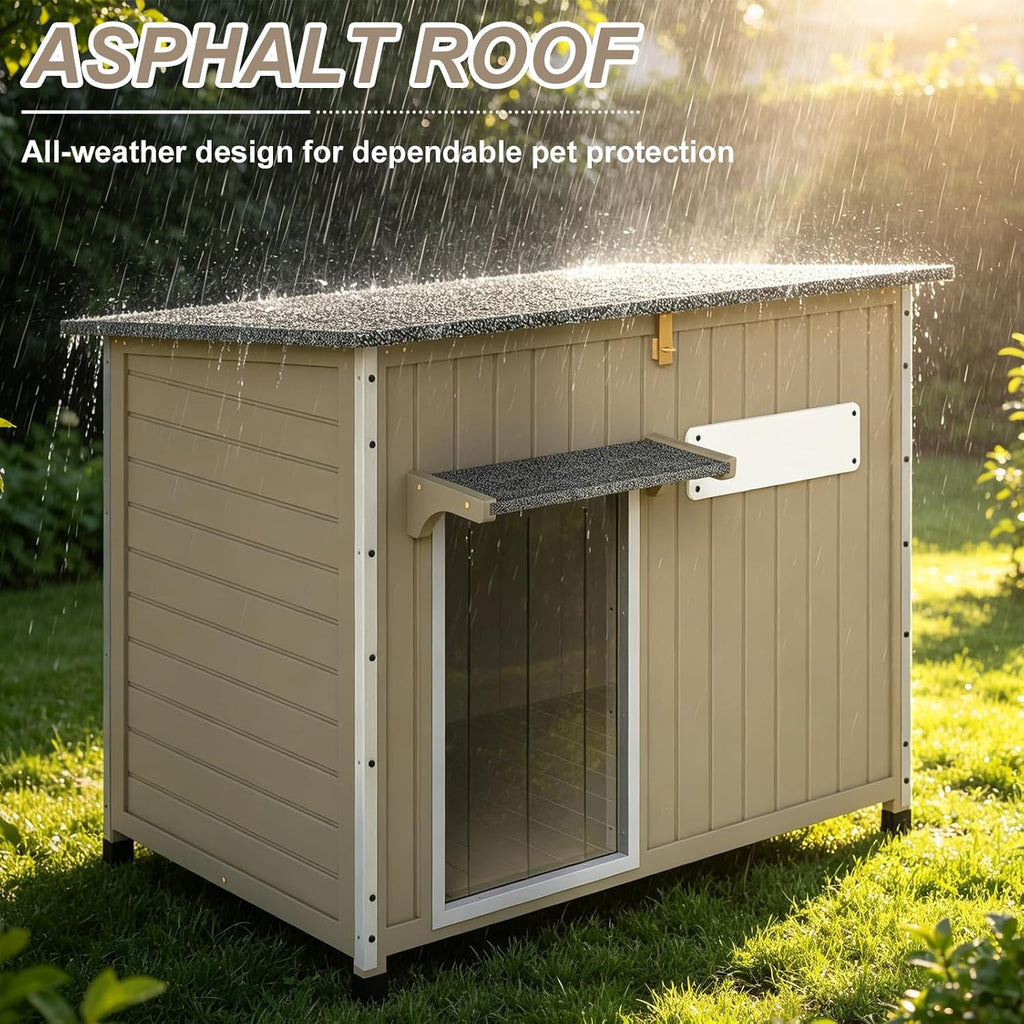 43" L Wooden Dog House Outdoor for Small & Medium Dogs Kennel