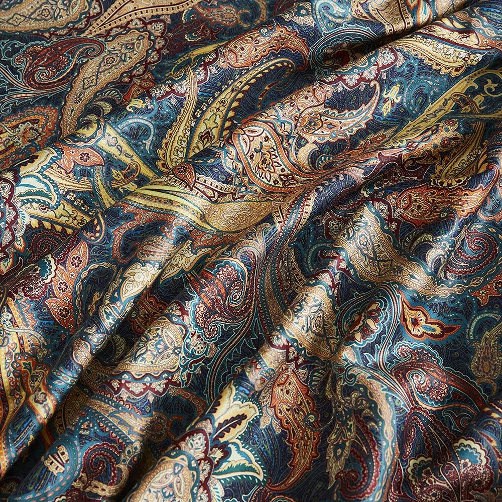 Duvet Cover Queen Set Boho Floral Pattern Duvet Cover Queen for Queen Bed Vintage Soft Bedding Leaf Print Paisley