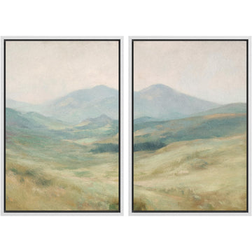 Framed Wall Art Print Set Soft Pastel Mountain Landscape Serene Photography Modern Art Rustic Relax/Calm Multicolor