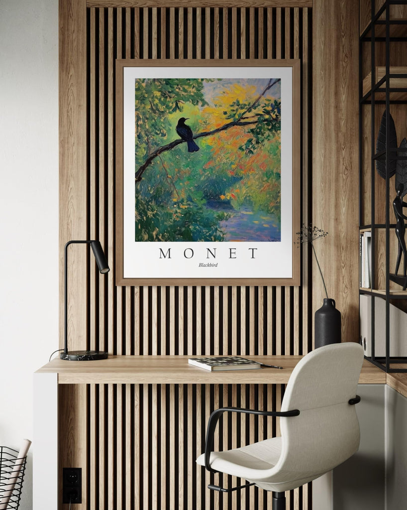 Blackbird Inspired Claude Monet Bird Poster Art Print - Monet Wall Art Exhibition Collections Artwork Aesthetic