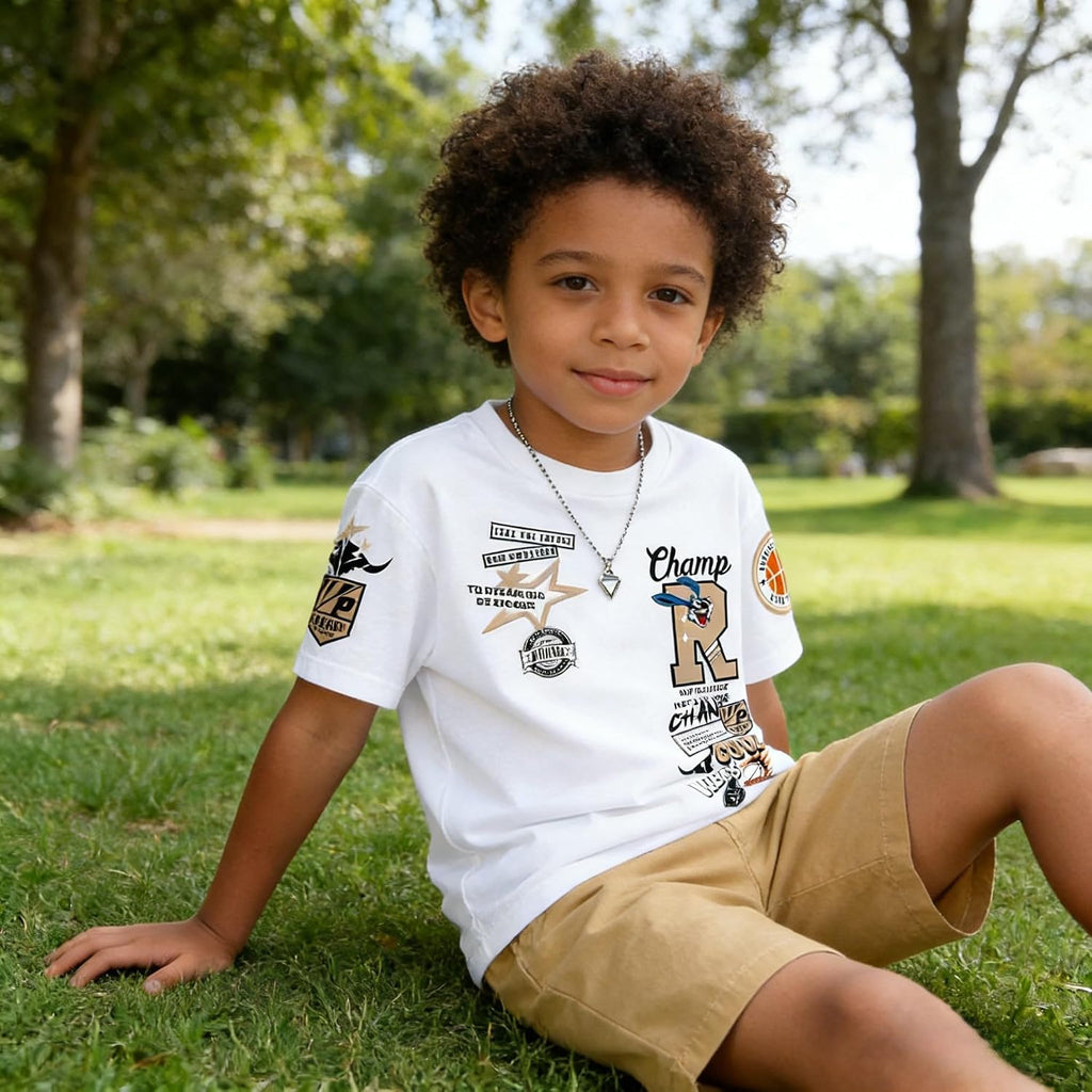 Boys Summer Clothes Short Sleeve Top and Shorts Piece Kids Outfits Boys Sets