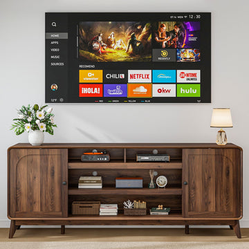 70" Mid Century TV Stand Entrainment Center, Walnut