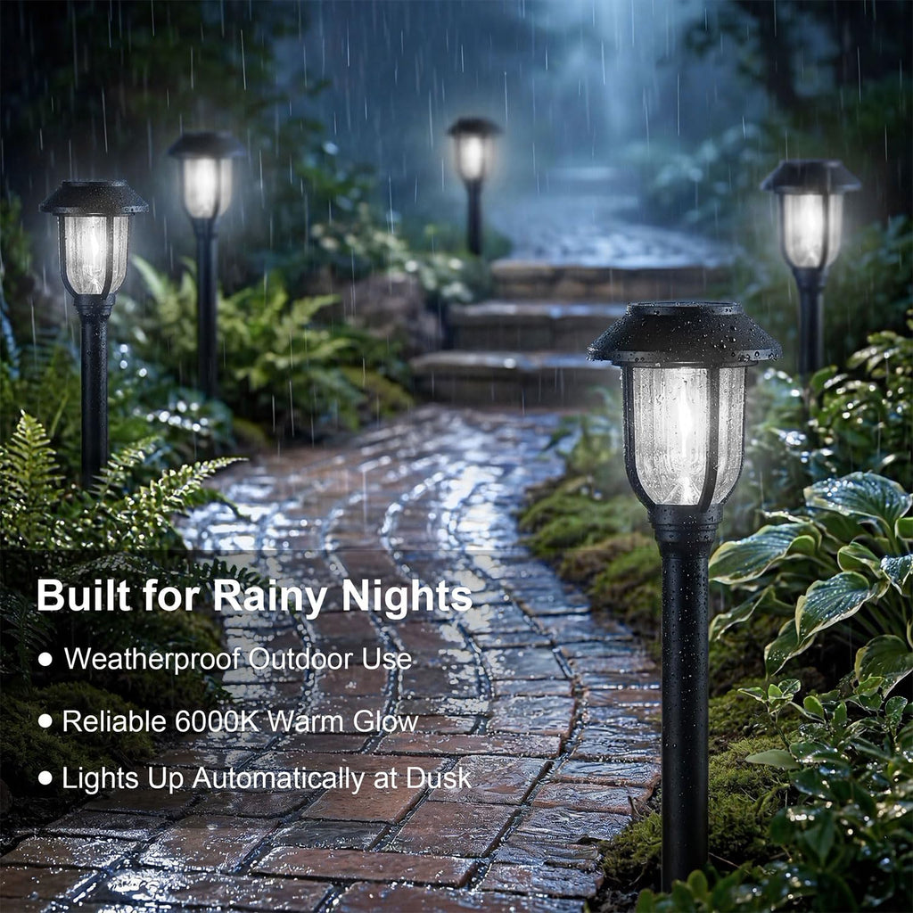 Solar Lights Outdoor 8 Pack, Cool White Solar Pathway Lights, Auto On/Off,Waterproof Solar Powered LED Landscape