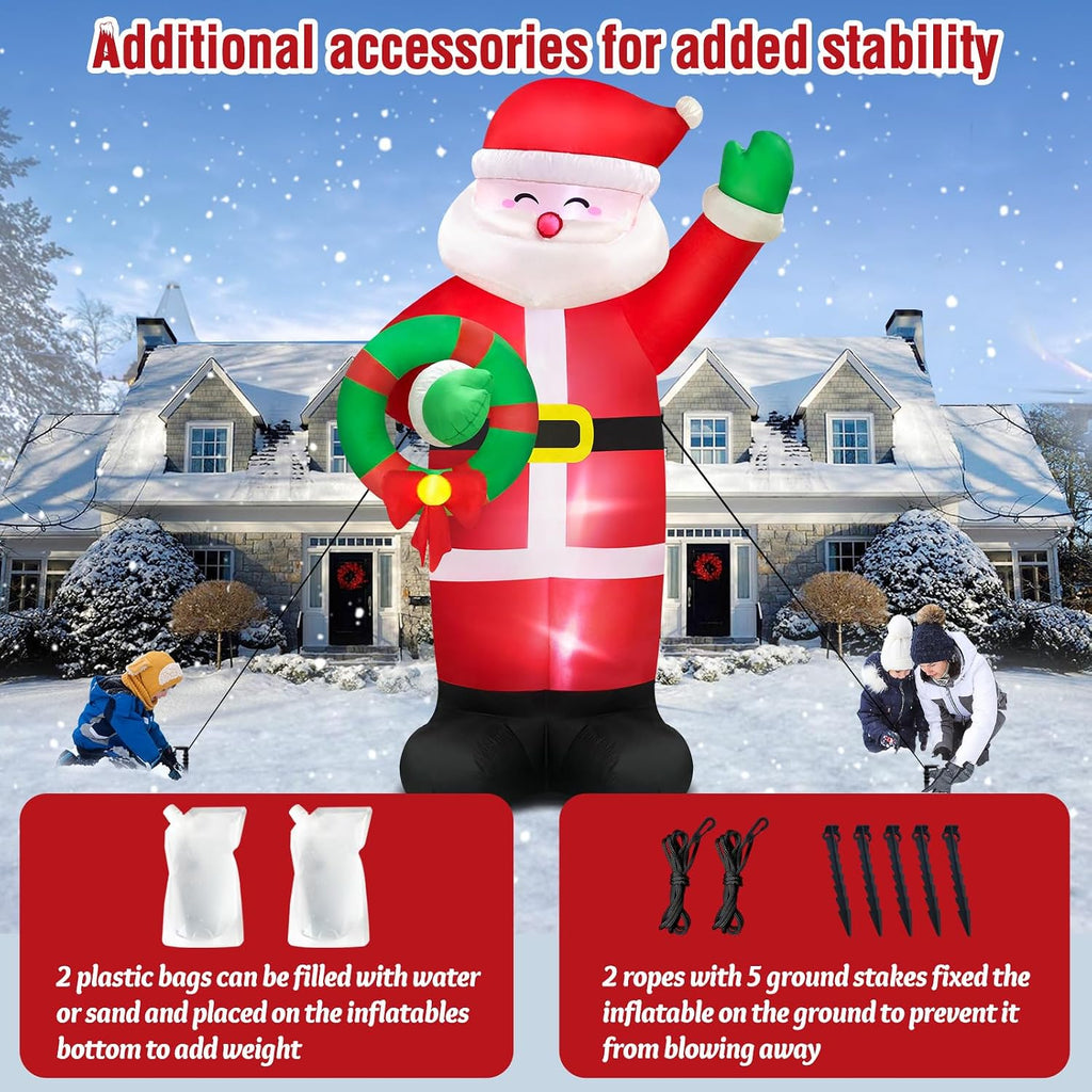 12 FT Giant Inflatable Santa Claus Christmas Outdoor Decorations