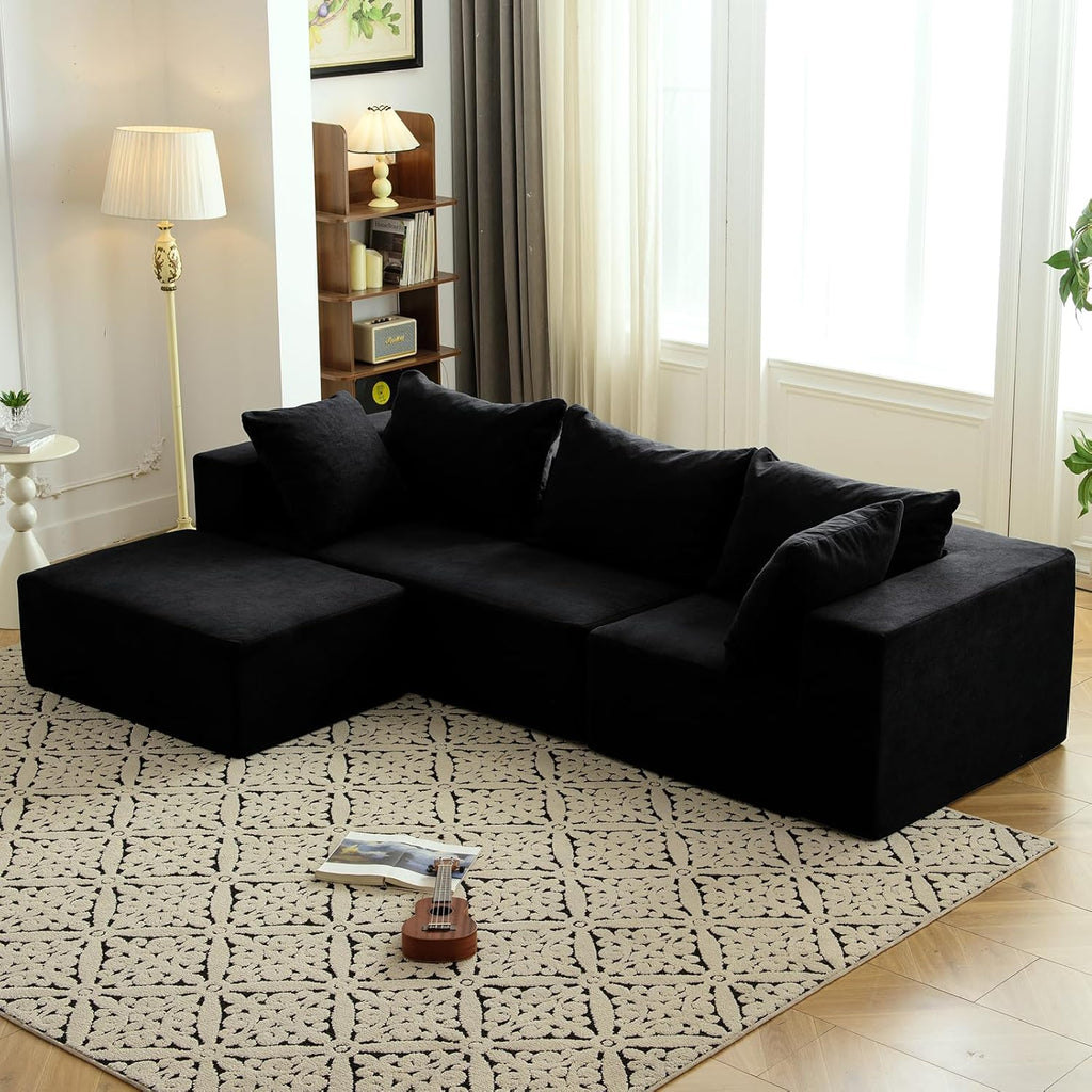 Vamcheer Modular Sectional Sofa - Modern L Shaped Boneless Couch with Deep Seat