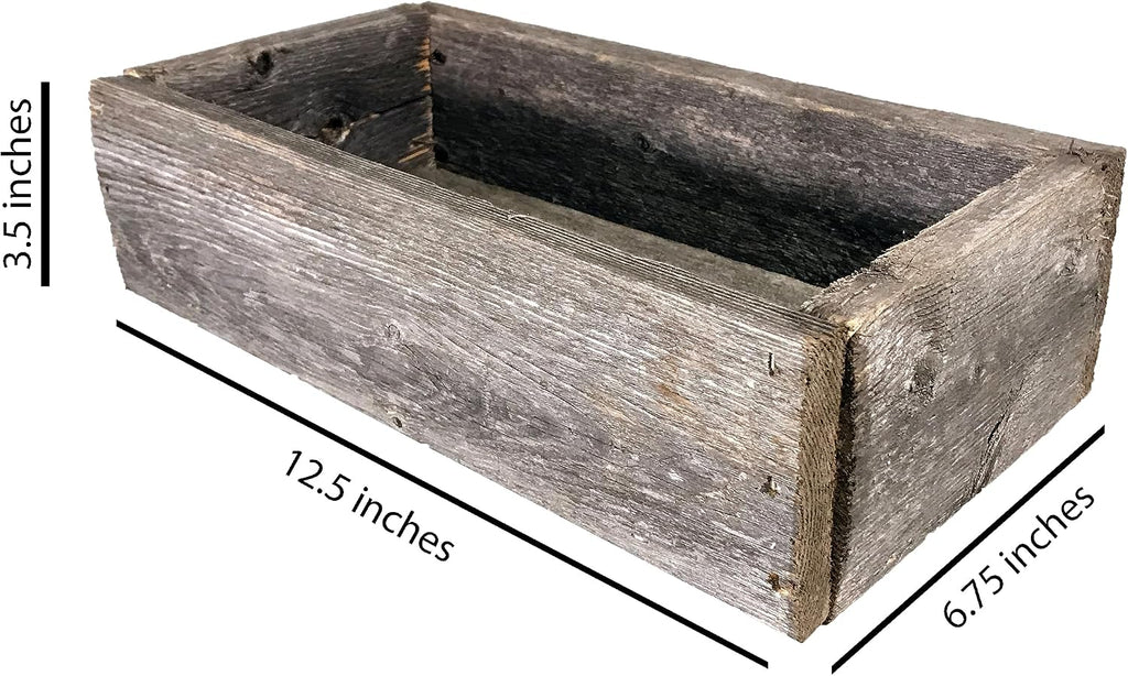 Rustic Revival | Decorative Barnwood Box - Authentic Rustic Weathered Wood Box for Table Decoration, Weddings
