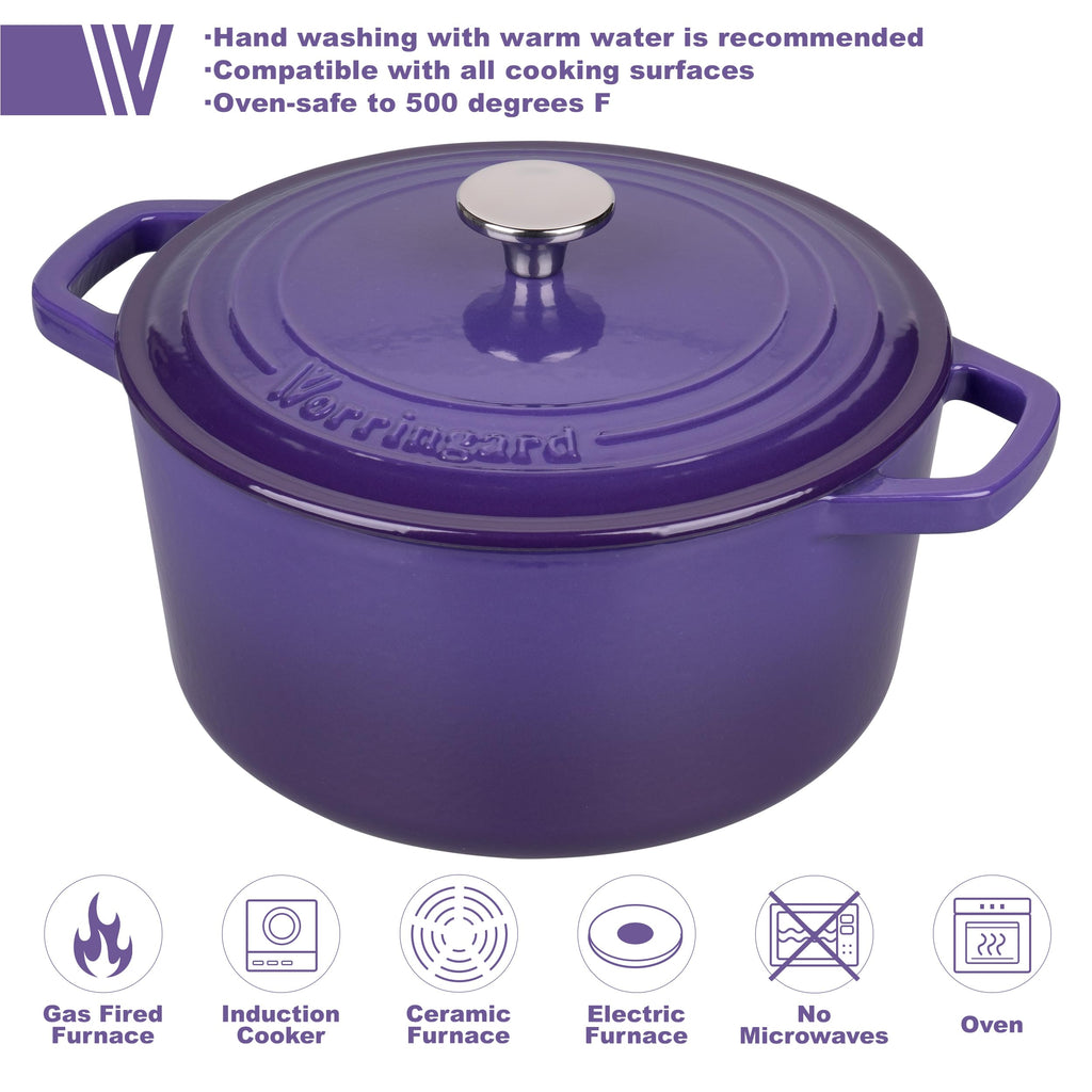 Enameled Cast Iron Dutch Oven Pot with Lid, for Bread Baking, Round Bread Oven- include Sourdough Bread Baking