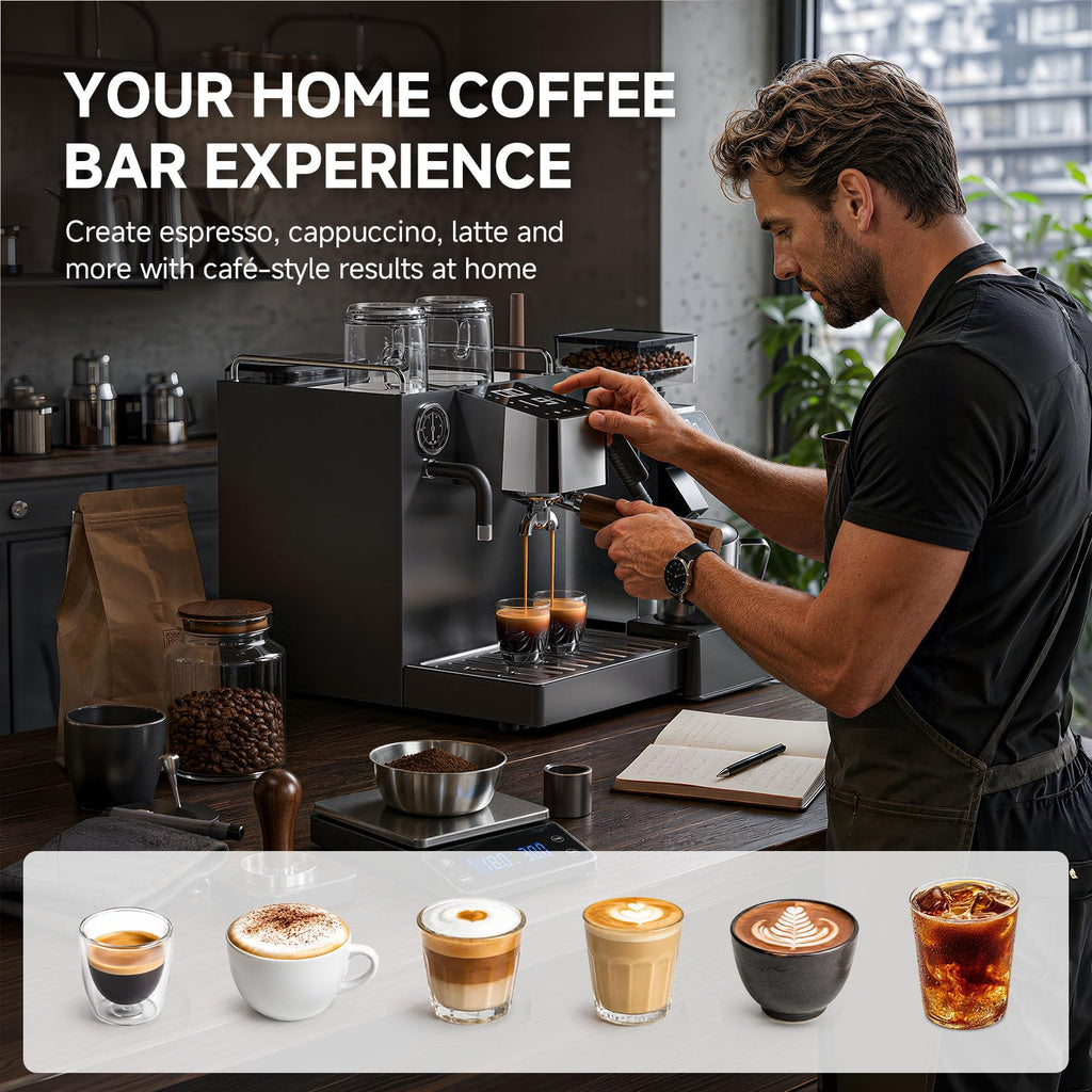 9 Bar OPV Espresso Machine with Automatic Milk Frother, Dual Boiler