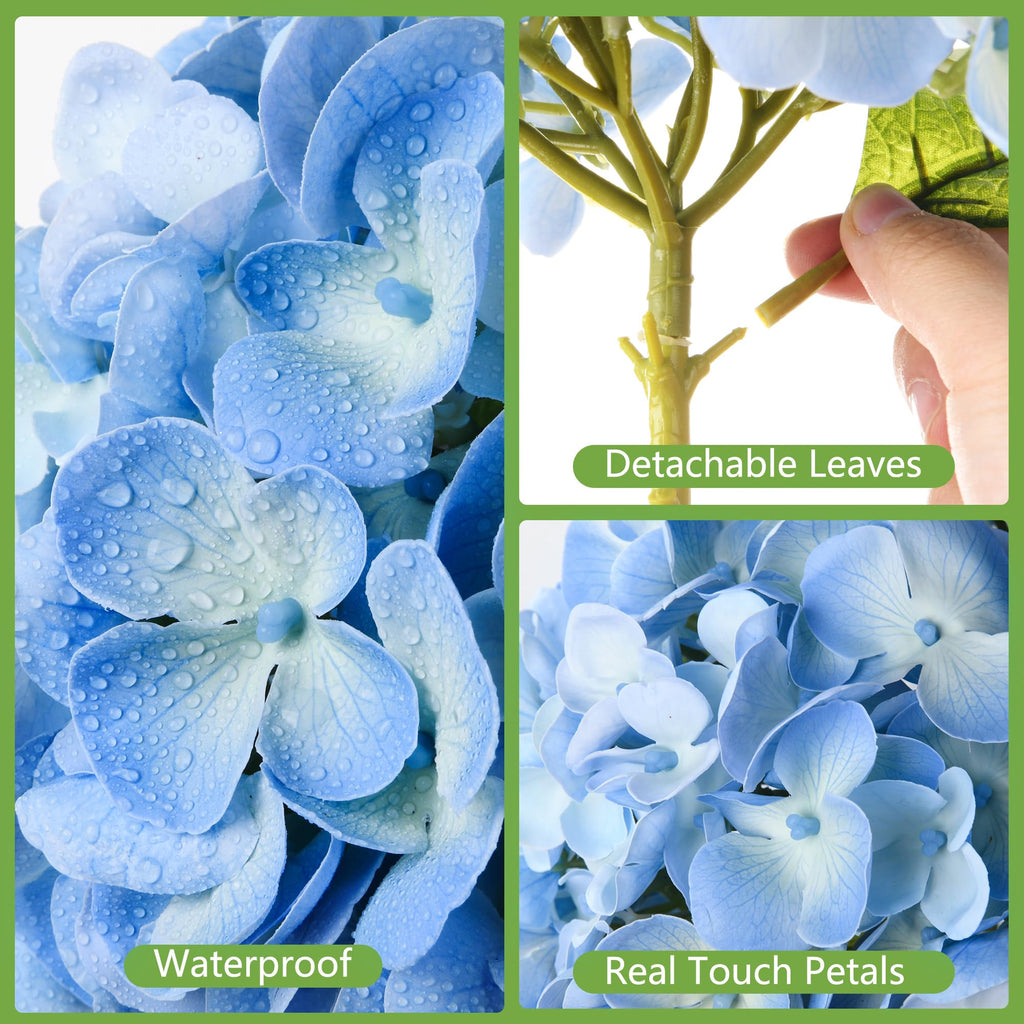 Real Touch Faux in Glass Vase, Light Blue