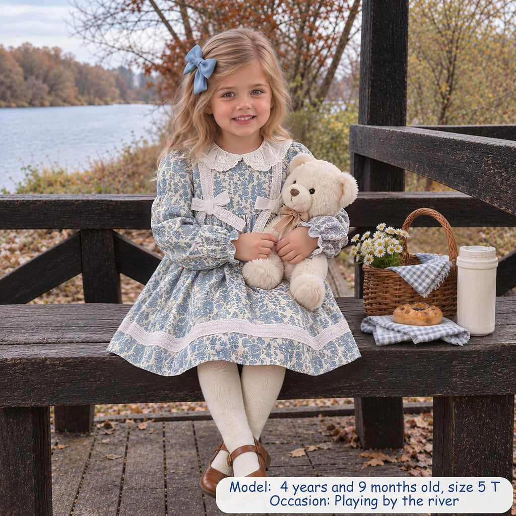 Toddler Floral Dress, Long Sleeve Smocked