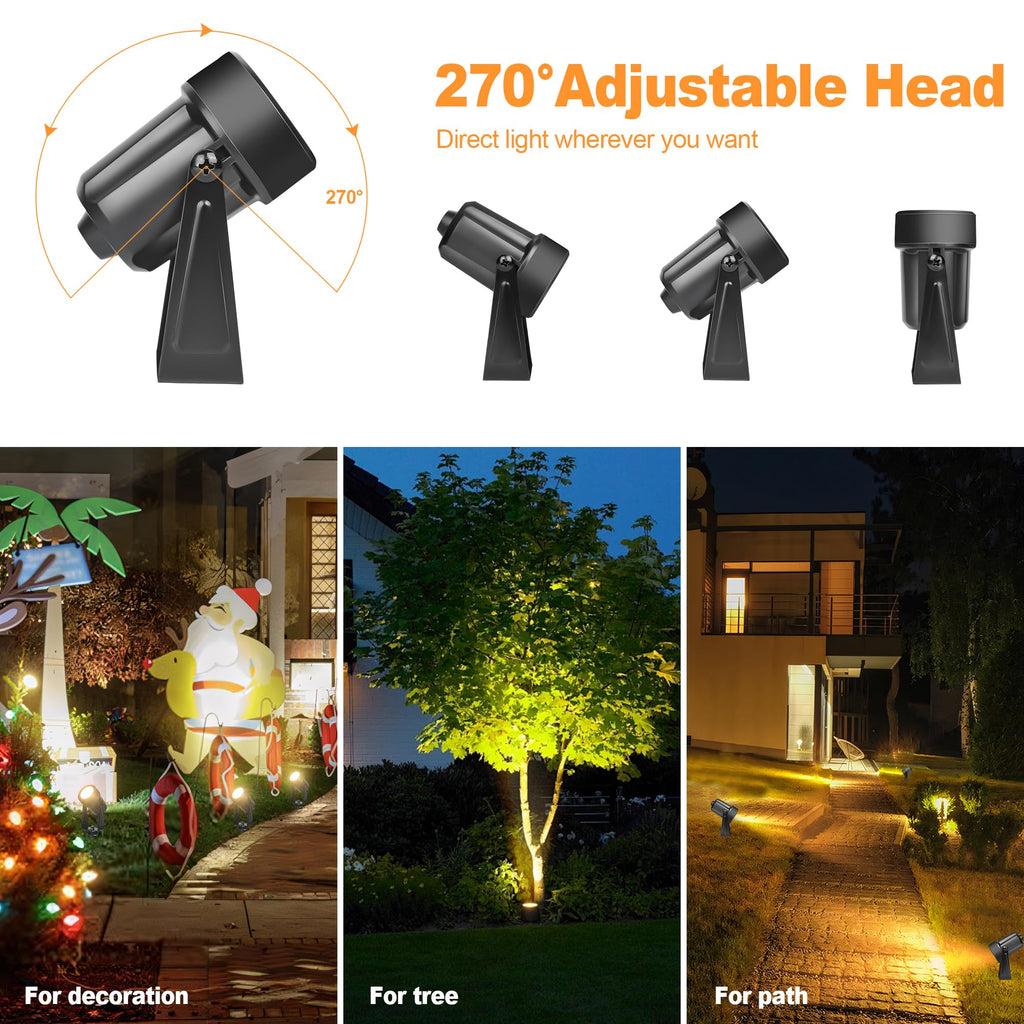 Outdoor Landscape Lighting Waterproof with 45.9FT Cable & built-in LED Light, Low Voltage 12W 1200LM Plug in Electric